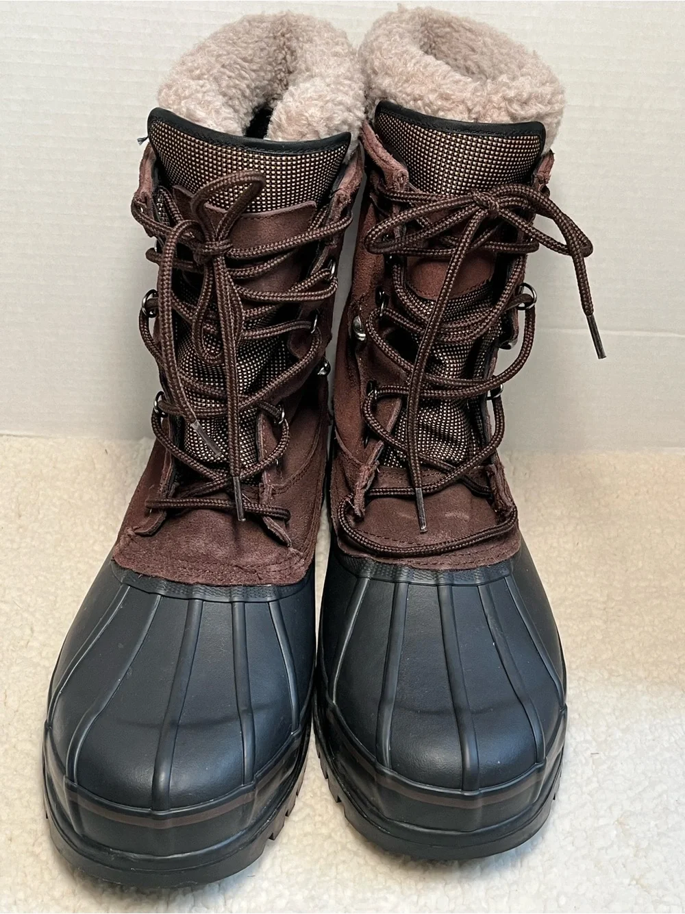 GH Bass & Co Vulture Men's Winter Duck Boots Size 12 Waterproof Suede Brown